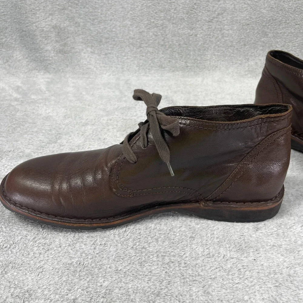 John Varvatos Chukka Boots Mens 13 Brown Leather Lace Up Ankle Boots Casual